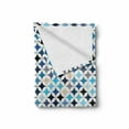 thumbnail image 2 of Modern Soft Flannel Fleece Blanket, Geometric Circles with Half Round Like Square in the Blue Tones Mix Image Backdrop, Cozy Plush for Indoor and Outdoor Use, 50" x 70", Multicolor, by Ambesonne, 2 of 6