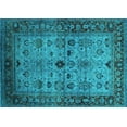 thumbnail image 1 of Ahgly Company Machine Washable Indoor Rectangle Oriental Turquoise Blue Industrial Area Rugs, 3' x 5', 1 of 4