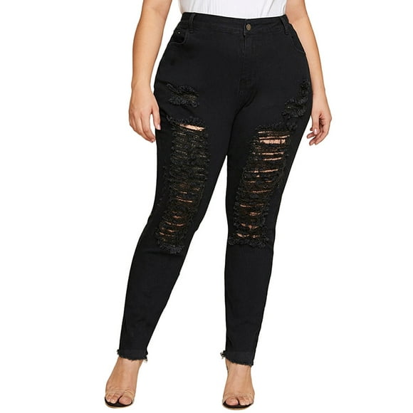 JDinms Women's Skinny Ripped Denim Distressed Jeans