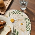 thumbnail image 3 of Spring Daisy Round 15 Inch Placemats Set of 6, Country Watercolor Flower Leaf Plant HeatResistant Non Slip Place Mats for Dining Table, Wipeable Braided Kitchen Table Mats for Housewarming, 3 of 9