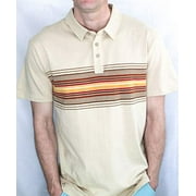Hang Ten Men's Short Sleeve Polo Shirt (Pale Khaki, X-Large)