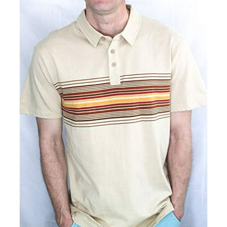 Hang Ten Men's Short Sleeve Polo Shirt (Pale Khaki, X-Large)