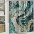 thumbnail image 5 of BCIIG Abstract Blue Gold Marble Shower Curtain Luxury Blue White Ink Paint Ocean Art Texture Marble Bathroom Curtains  Modern Ombre Waterproof Cloth Fabric Bathroom Decor Curtains, 5 of 6