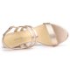 thumbnail image 4 of Sandalias De La Correa del Tobillotalón De Bloque Punta Abierta Talón Abierto para Mujeres Oro 41, 4 of 7