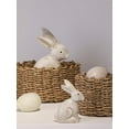 thumbnail image 5 of FacoFaco Set of 2 Wooden Antique White 3D Rabbit Figurines, Bunny Statue for Spring Easter Decor Gift, 5 of 7