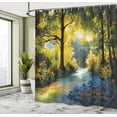 thumbnail image 5 of Ambesonne Green Shower Curtain, Nature Forest Meadows, 69"Wx75"L, Avocado Green Fern Green, 5 of 5