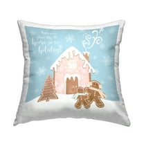 Stupell Industries Holiday Gingerbread Family Decorative Printed Throw Pillow, 18 x 18