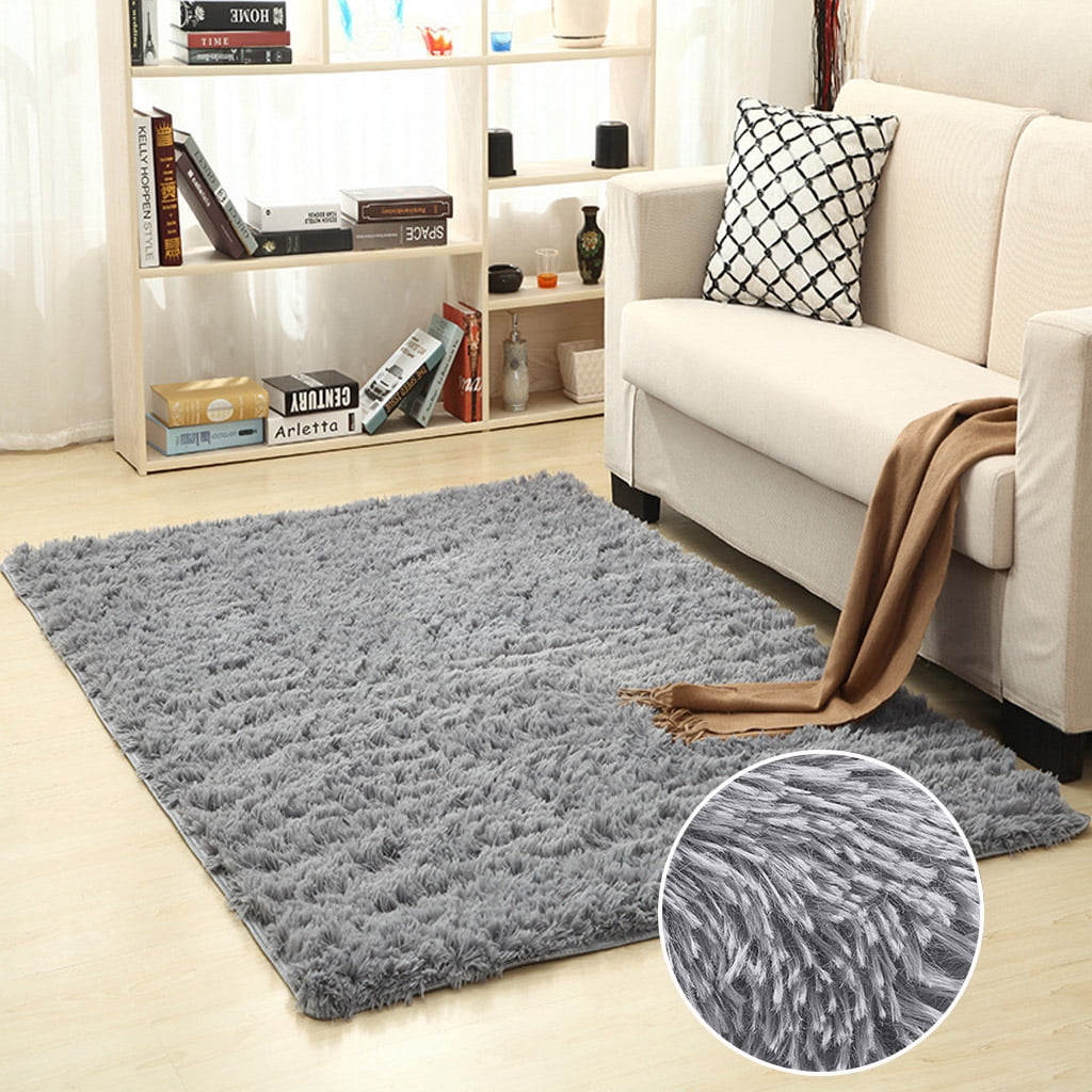 WHISPER SHAGGY RUG SUPER SOFT BEIGE  SILKY THICK LIVING ROOM BEDROOM AREA RUGS 