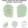 thumbnail image 5 of Table de Mariage Vert Sauge avec Chiffres Imprimés en Feuille d'Or et Support, 5 of 5