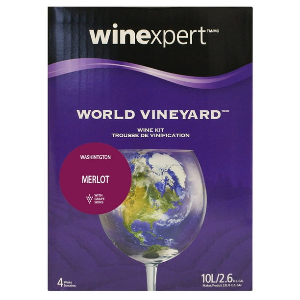Winexpert World Vineyard Washington Merlot Wine Kit with Grape Skins