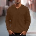 thumbnail image 2 of Mens Long Sleeve Waffle Office Thermal Pullover V Neck Breathable Textured Knit T-Shirt, Regular Fit Soft Stretch Tee Solid Color Fashion Casual TShirts for Travel, Big & Tall, 2 of 9