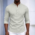thumbnail image 6 of Yaoyar Men's Henley Shirt Long Sleeve Loose Button up Shirts Basic Tee 2026 Summer Hippie Casual Beach, 6 of 8
