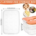 2-Layer Deviled Egg Containers with Lid, 36 Slots Plastic Detachable ...