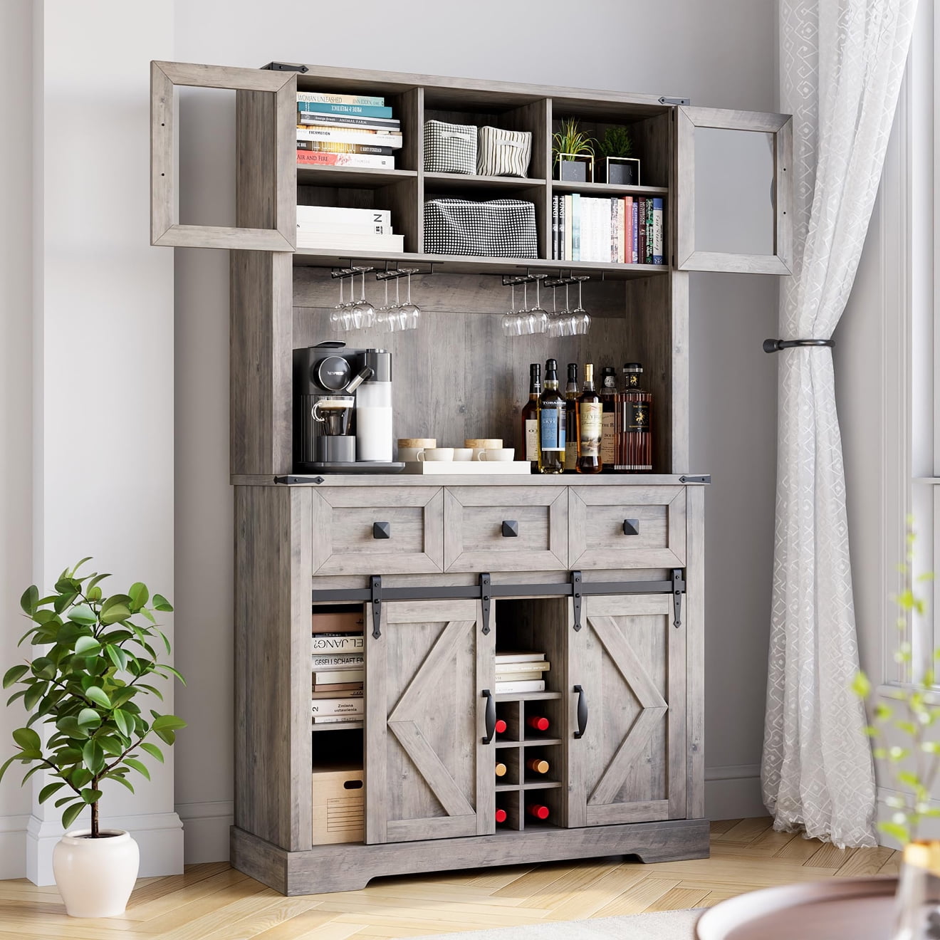 Buffet Hutch With Wine Rack