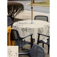 thumbnail image 5 of Outdoor Tablecloths with Umbrella Hole & Zipper, Retro Beige Flowers 60x60 Inch Square Tablecloths, Rustic Abstract Floral Simple Art Waterproof Table Cloth, Patio/Pool/Picnic Table Covers, 5 of 8