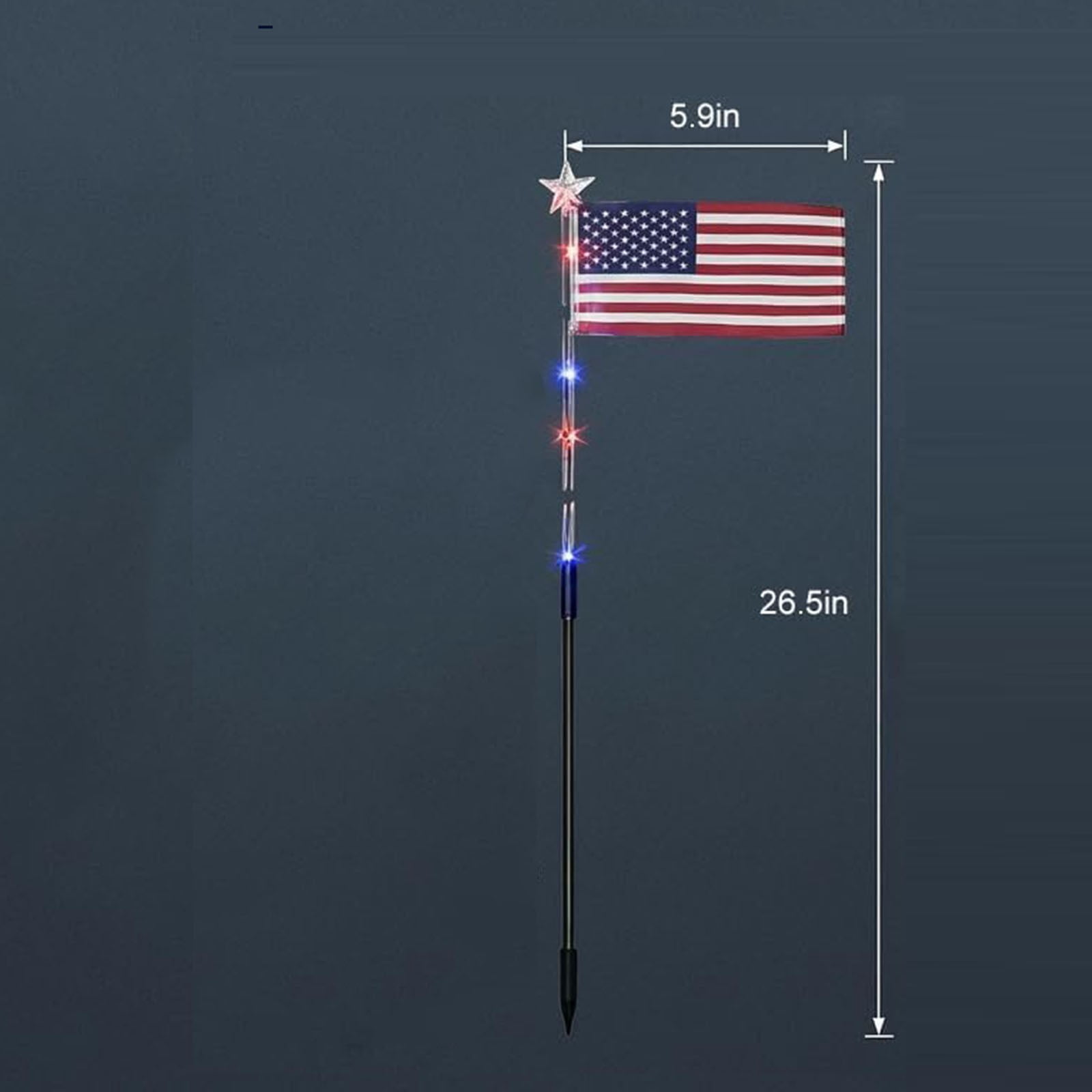 ERTZAE Patriotic Garden Stake,26.5" Solar American Flag Led Garden Stake,4Th Of July Decorations Outdoor,Usa Lawn Porch Yard Sign,Red White And Blue Independence Anniversary Memorial Day Party Decor