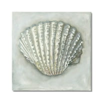 Stupell Industries Clam Shell Nautical Grey Painting Gallery Wrapped Canvas Print Wall Art, Design by Erica Christopher