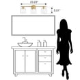 thumbnail image 3 of Modern Bathroom Light Fixtures, 3 Light Vanity Lights Over Mirror, Gold Wall Lamp with Clear Glass Shade for Living Room Cabinet Bedroom Porch, 3 of 8