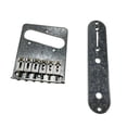 thumbnail image 4 of BELOVING Saddle Bridge Plate with 2 Dome Knobs Hardtail Bridge for Musical Instrument silver, 4 of 10