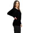 thumbnail image 2 of Women's Boat Neck 3/4 Dolman Sleeve Basic Top Regular & Plus Size Made in USA, 2 of 3