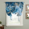 thumbnail image 2 of Blue Gold Marble Balloon Curtains 63 Inch Length for Living Room/Bedroom, Modern Abstract Geometric Gradient Rod Pocket Privacy Door Curtains Decorative Tie Up Shade for Window 52"x63", 2 of 8