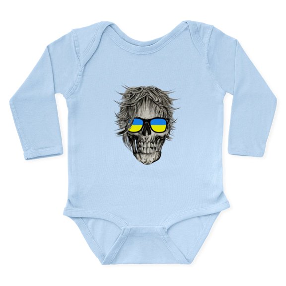 CafePress - Cool Ukraine Flag Ukrainian Pride Native Body Suit - Long Sleeve Cotton Baby Bodysuit