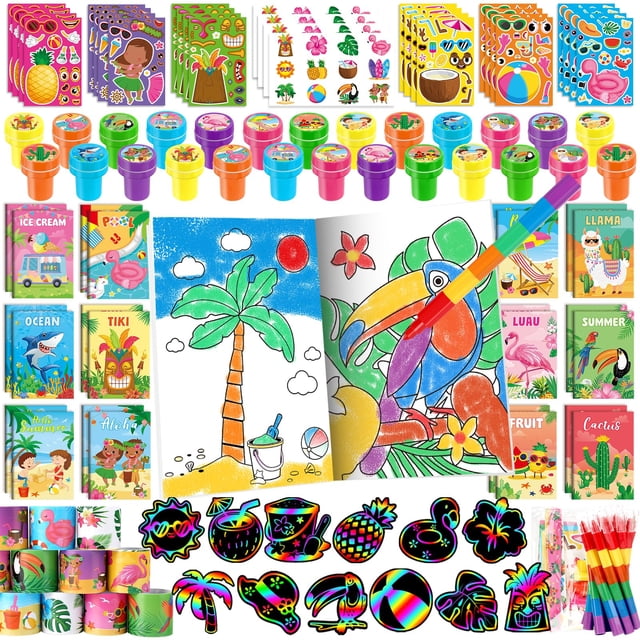 Set de obsequios para fiestas Luau hawaianas de BenLouis, 96 piezas para niños