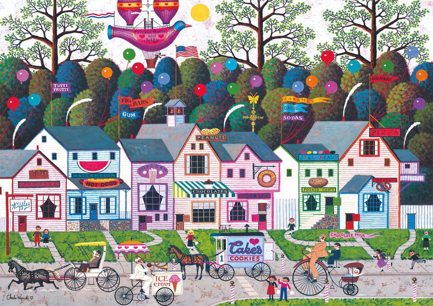 Buffalo Games - Charles Wysocki - Confection Street - 300 Piece Jigsaw Puzzle