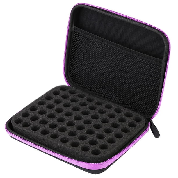 Bolsa de almacenamiento de aceite esencial, 63 ranuras Organizador de caja de caja de bolsa de almacenamiento de aceite esencial de aromaterapia portátil(Púrpura) Ecomeon no