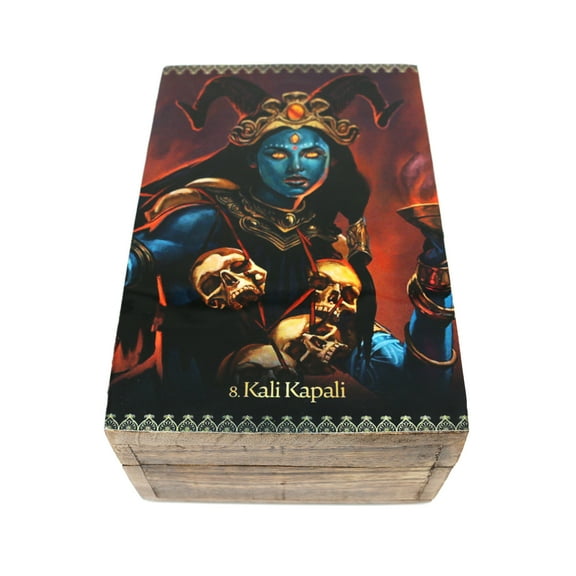 Soul Sticks Kali Kapali Wooden 6" x 4" Boxes For Jewelry, Memory, Sage, Storage or Incense Box