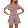 thumbnail image 2 of Sherrylily Women Floral Wide Leg Short Rompers Shirred Ruffle Sleeve Jumpsuit, 2 of 5