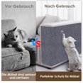 thumbnail image 3 of Alfombra rascadora autoadhesiva, 200 x 40 cm, para Gatos, para Pared, Recortable, para Gatos, Resistente a los arañazos para Paredes, sofás, Suelos (Gris), 3 of 7