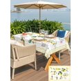 thumbnail image 5 of Outdoor Tablecloth with Umbrella Hole for Patio/Picnic/Party/Camping, Boho Lemons Waterproof Table Cloth Rectangle Table Cover Washable, Summer Yellow Fruits Flowers Leaf Stripe (54"x 80"), 5 of 9