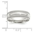 thumbnail image 5 of 925 Sterling Silver 7mm Comfort Fit Double Milgrain Band Ring Size 13.5, 5 of 6