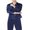 Blue, variant on FOCUSNORM Men's Satin Pajamas Long Button-Down Pj Set Sleepwear Loungewear