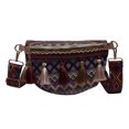 thumbnail image 2 of Bolsa Riñonera de estilo étnico con borlas de lona​​bandolera en el pecho (púrpura) Likrtyny Para Estrenar, 2 of 9
