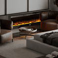 thumbnail image 3 of mollie 60" Electric Fireplace, Recessed Wall Mounted Electric Fireplace Heater with Adjustable Flame Colors, Timer, Touch Screen and Remote Control, Black, 3 of 11