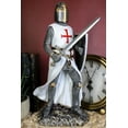 thumbnail image 7 of White Cloak Caped Medieval Crusader Swordsman Knight of Christ Figurine 11.5"H, 7 of 7