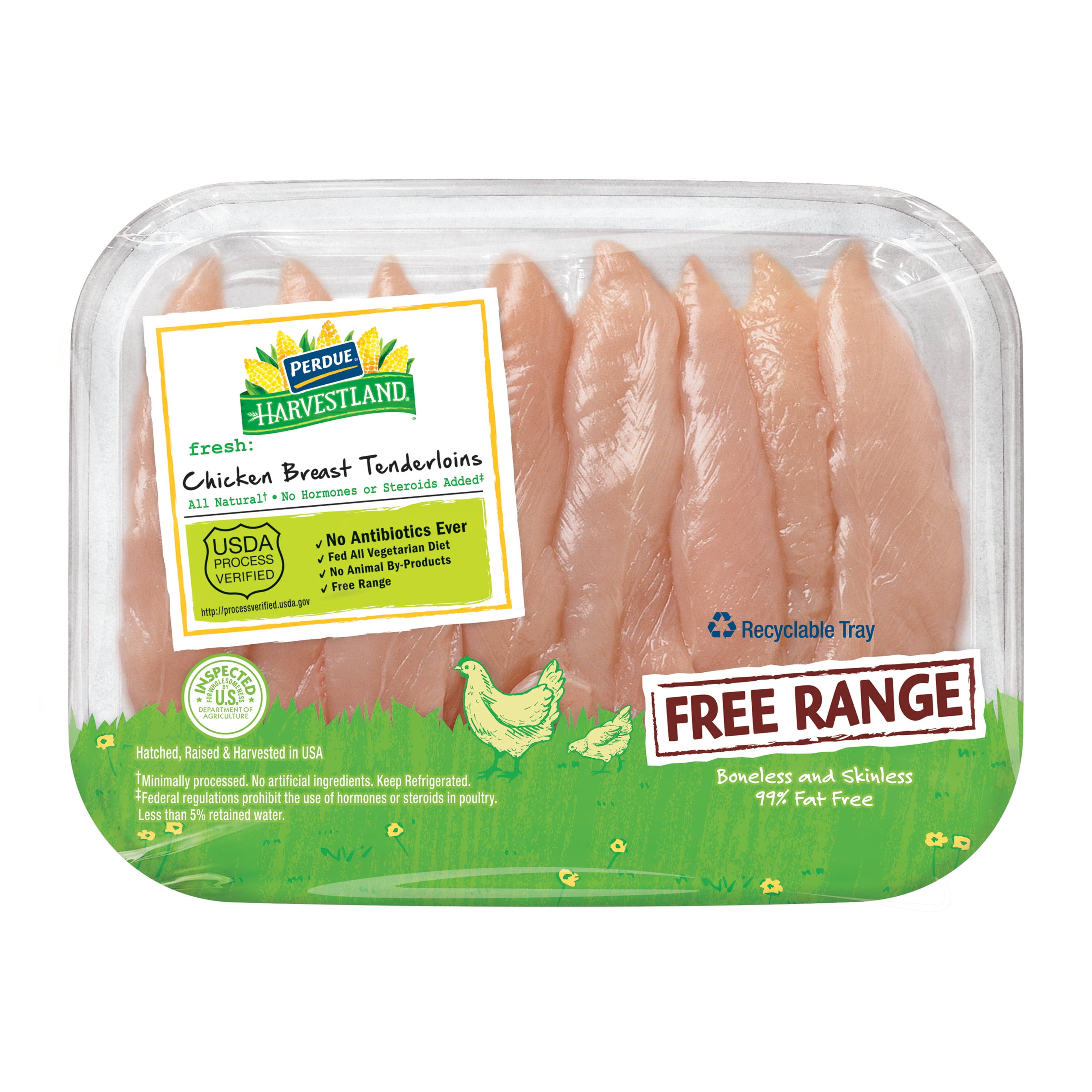 Perdue Harvestland, Free Range, Fresh Chicken Breast Tenderloin Pieces 0.60-2.20 lb. Tray