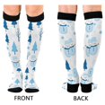 thumbnail image 4 of FORMRS Womens Knee High Socks Casual Long Thick Travel Daily Wear, 1 Pair, Blue Simple Cartoon Snowmen, 4 of 6