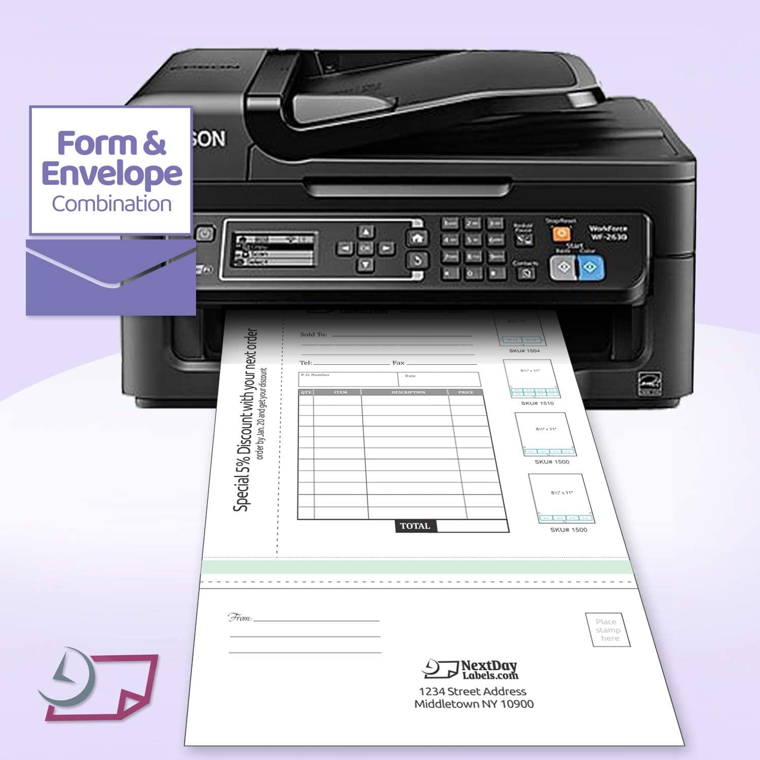 8-1/2 x 14" Form & Envelope Combination Pack of 250