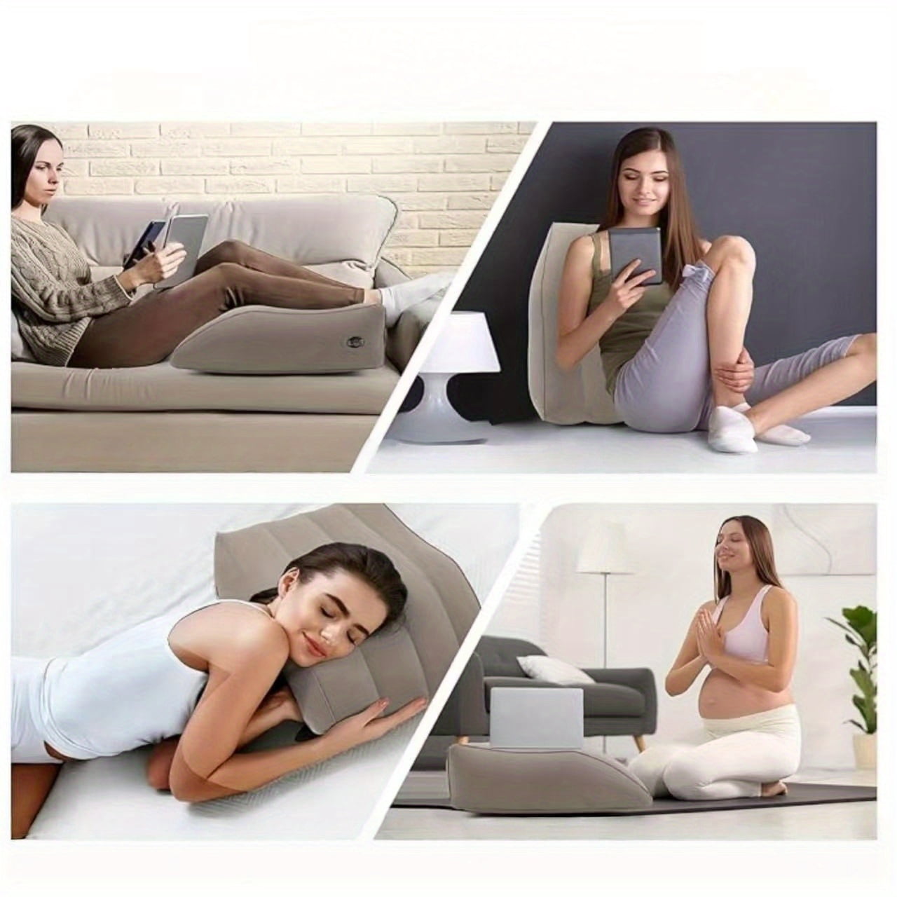 Leg Elevating Pillow, Inflatable Wedge Pillows for Sleeping, Leg Pillow Elevation Blood Circulation and Reduce Swelling, Comfort Bolster Pillow for Legs for Pregnant, Surgery and Injury