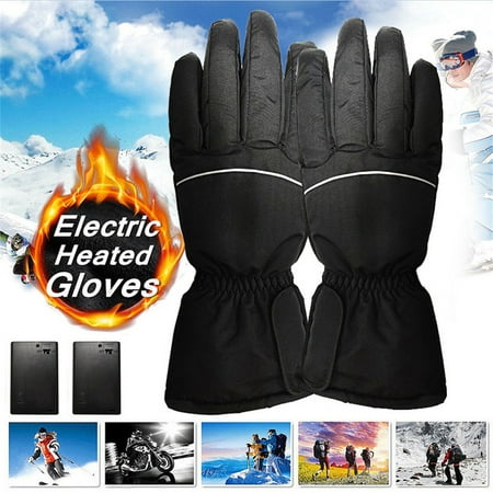 Battery Powered Electric Heated Gloves Waterproof Insulated Motorcycle Electrocar Heating Gloves Warmer For Men