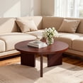 thumbnail image 2 of Noodeniya 35" Round Coffee Tables, Accent Tea Tables for Living Room, Burgundy, 2 of 6