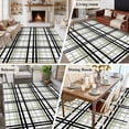 thumbnail image 4 of Area Rug 5'x7', Sage Green Black Plaid Non-slip Runner Rug Carpet for Bedside, Farmhouse Green Black Checkered Washable Outdoor Indoor Area Rugs Mat for Entryway/Living Room/Bedroom/Kitchen/Office, 4 of 9