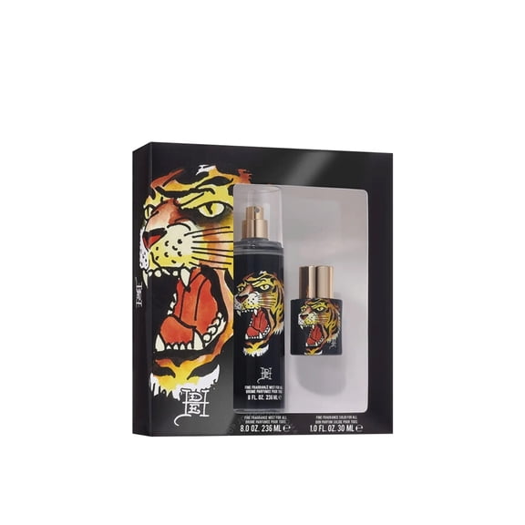 ED HARDY TIGER INK 2 PCS SET: 1 OZ EAU DE PARFUM SPRAY   8 OZ FRAGRANCE MIST