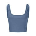 thumbnail image 6 of Pejock 2025 Women's Square Neck Workout Tank Top, Anti-Ride Up Cropped Ribbed Cami, Quick Dry Summer Yoga Top, Stay-Put Waist Sleeveless Clothes, Trendy Basic Crop Tops, 6 of 6