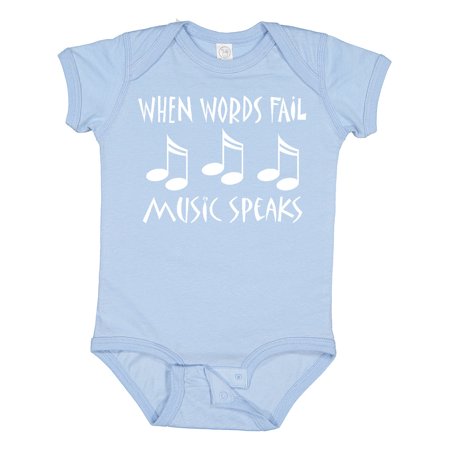 

Inktastic Words Fail Music Speaks Gift Baby Boy or Baby Girl Bodysuit