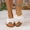 Beige, variant on Womens Bow Slide Sandals | Big Bow Flat Slip-On | PU Faux Leather Comfort Sandals for Women | Beige, White, Black,Size 7.5