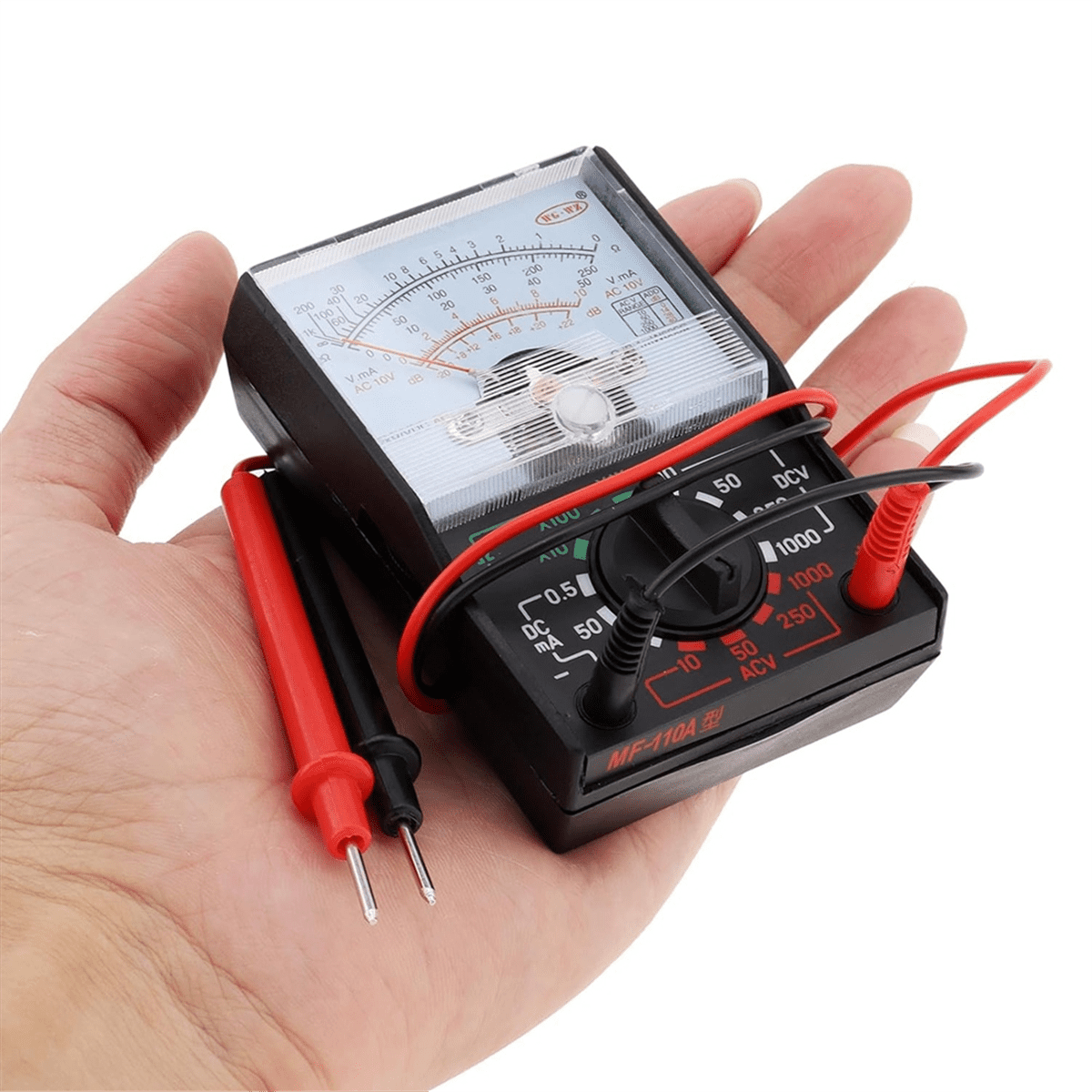 Multimeter, AC/DC Volt 1000V Voltmeter Amp Volt Ohm Voltage Tester Meter with Test Leads and Battery Included